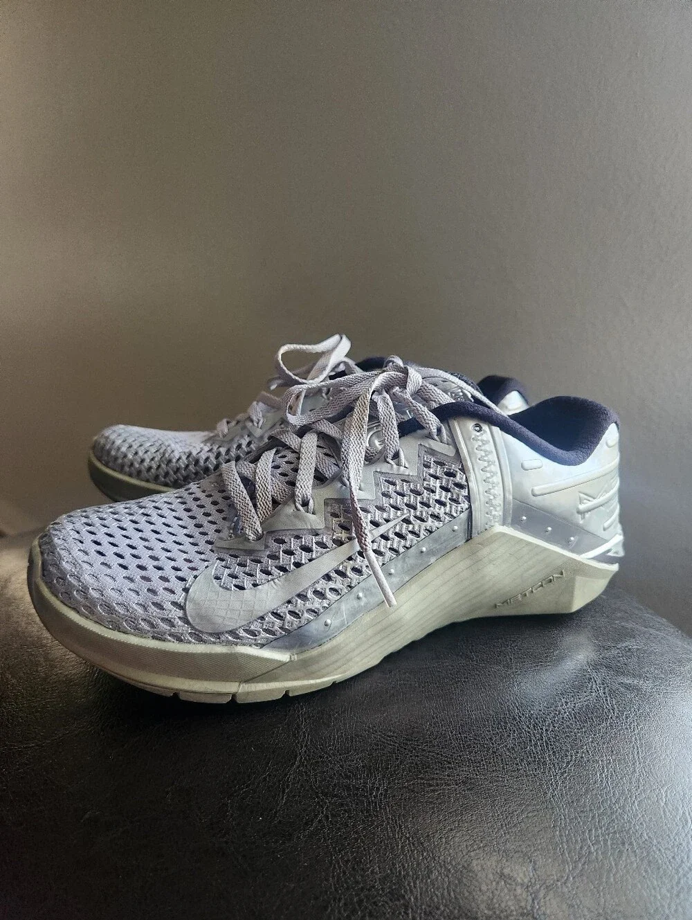 Nike Metcon 6 Premium Metallic Silver Men's Sz 5 DJ0766-001 CrossFit Training